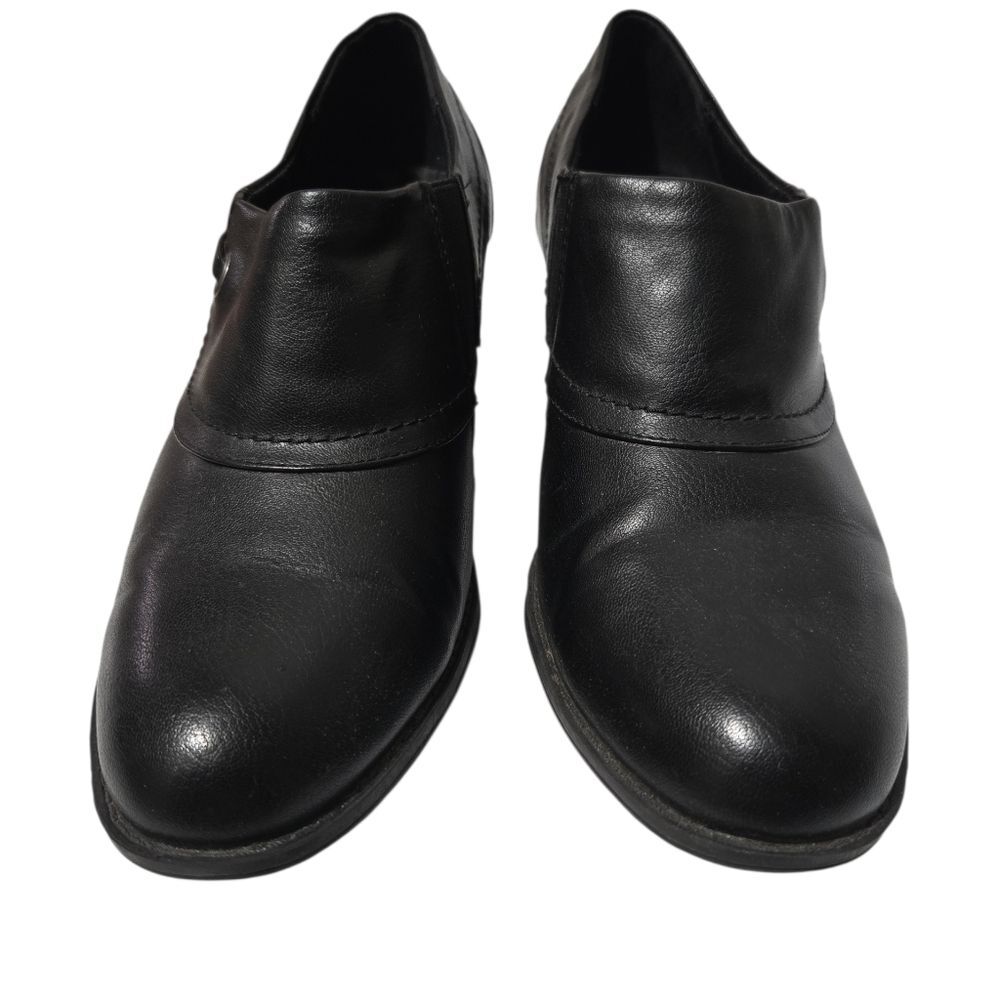 Yuu 'Nelman' Women's Black Chunky Heel Slip‎ On Ankle Bootie Ladies Size 10M
